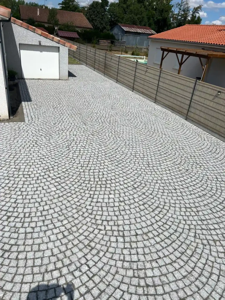 amenagement en paves granit