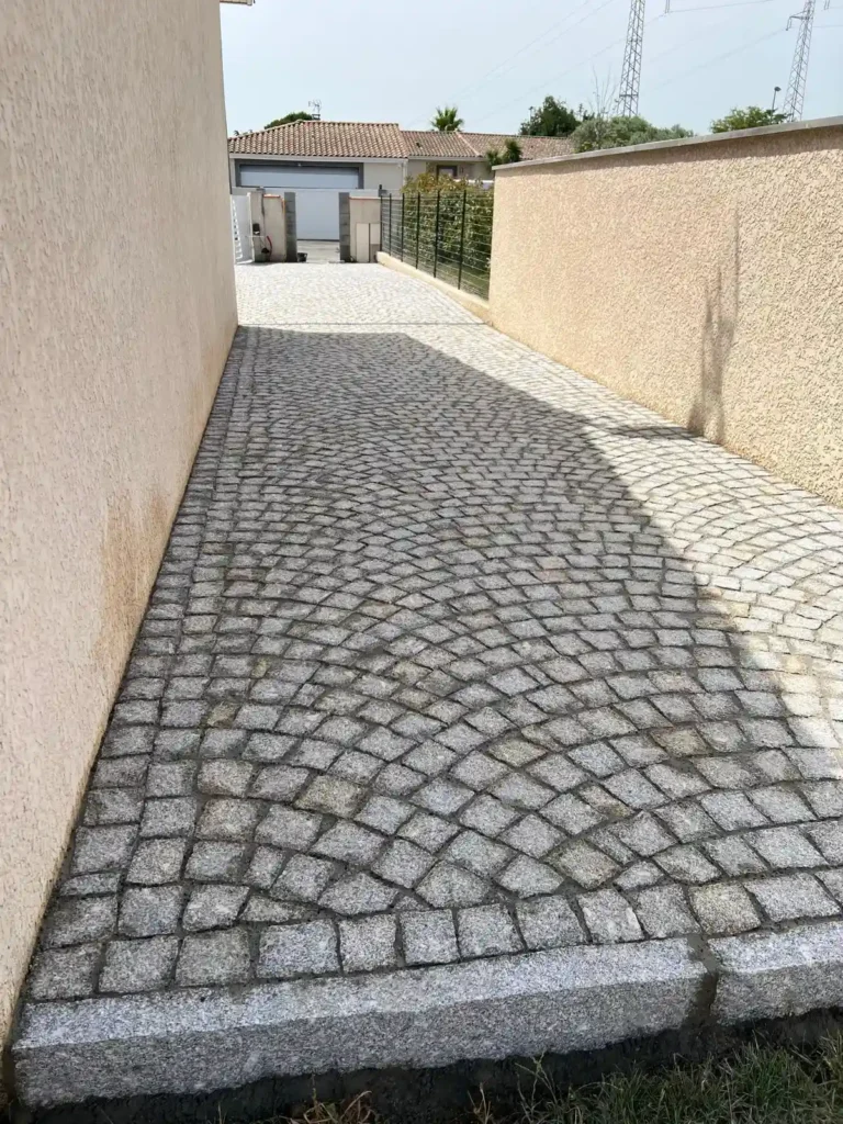 finitions terrasse en paves de granit