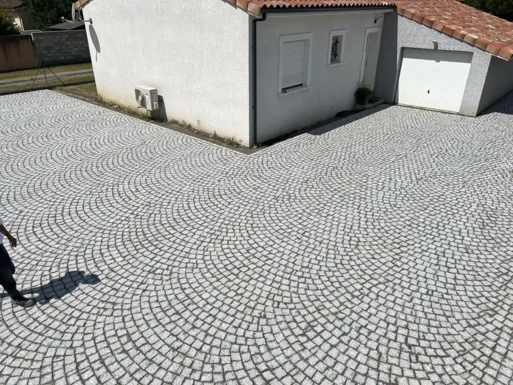 vue general terrasse paves granit